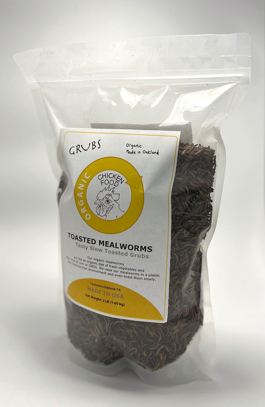 Toasted Organic Mealworms 2lb - Chicken Feed Treats