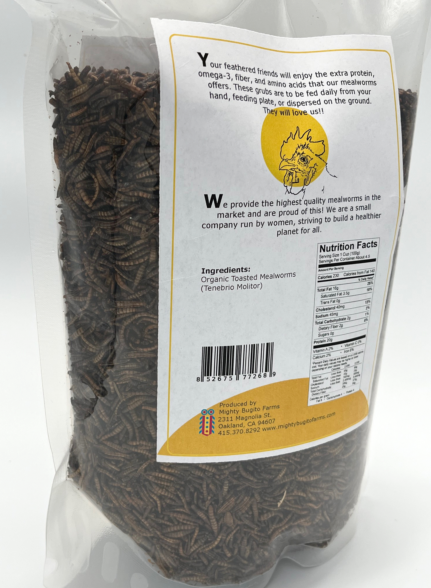 Toasted Organic Mealworms 2lb - Chicken Feed Treats