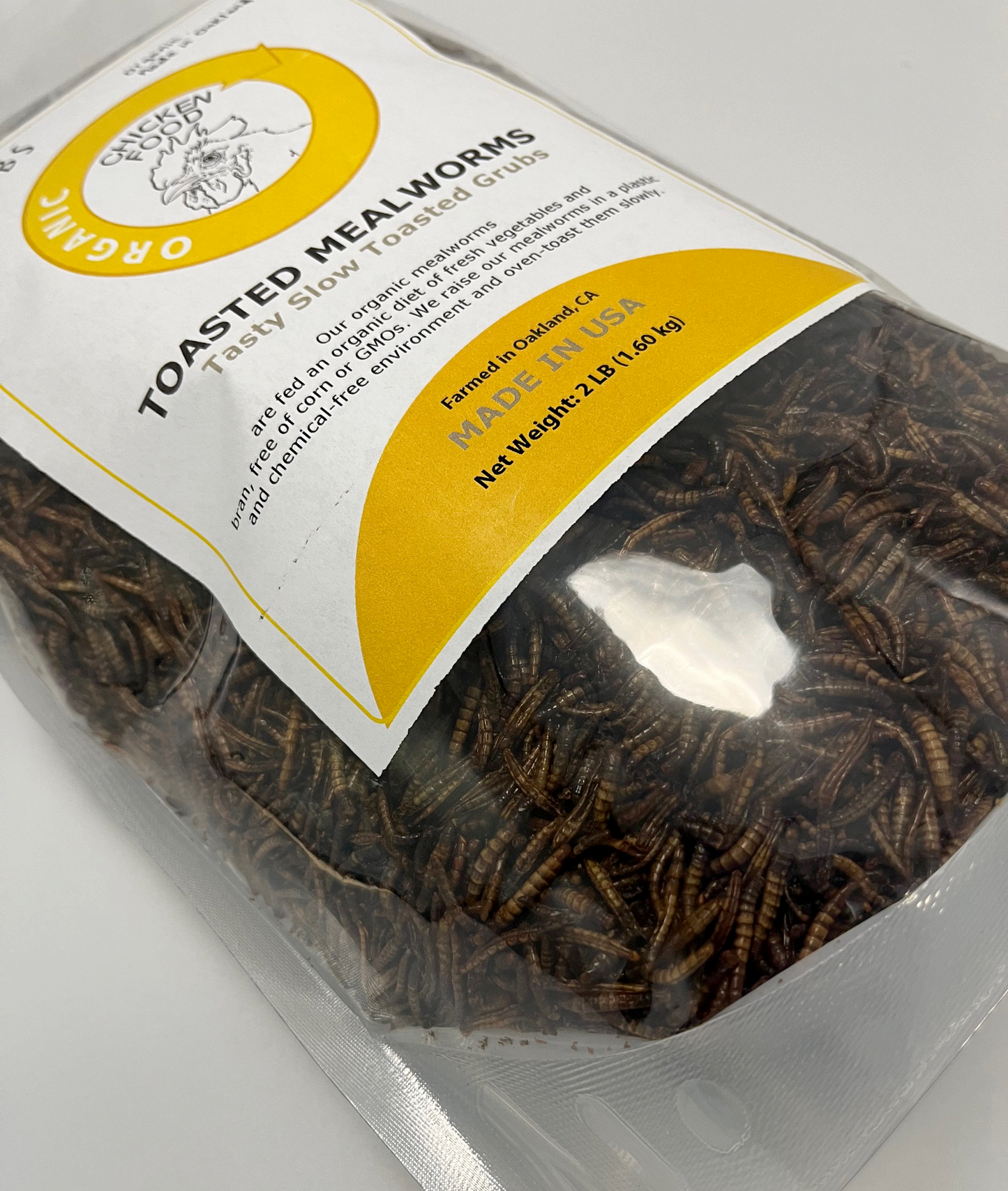 Toasted Organic Mealworms 2lb - Chicken Feed Treats